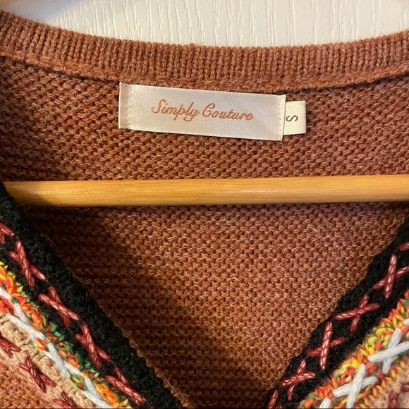 Simply Couture | Long Duster Open Cardigan Embroidered Small Lagenlook Heavy - Picture 4 of 11